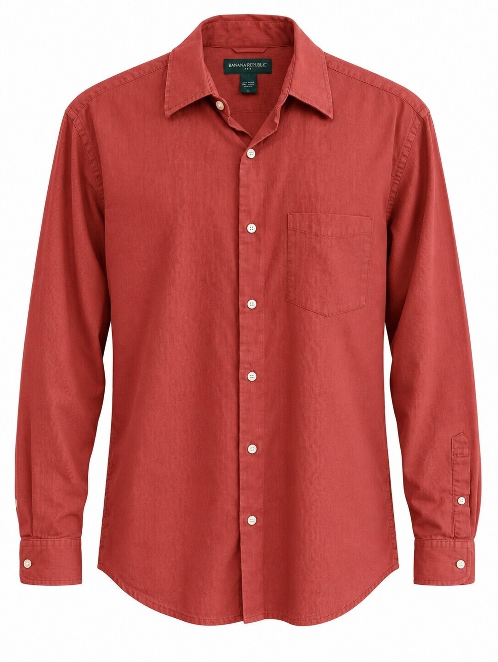 Banana Republic Men’s M Red Textured Cotton Button-Up Fall Workwear